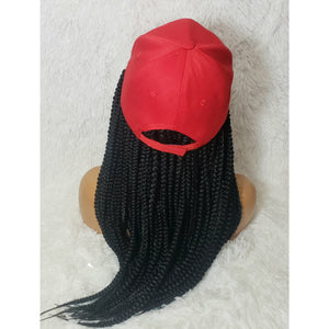 "RED" Box Braids Wig Hat